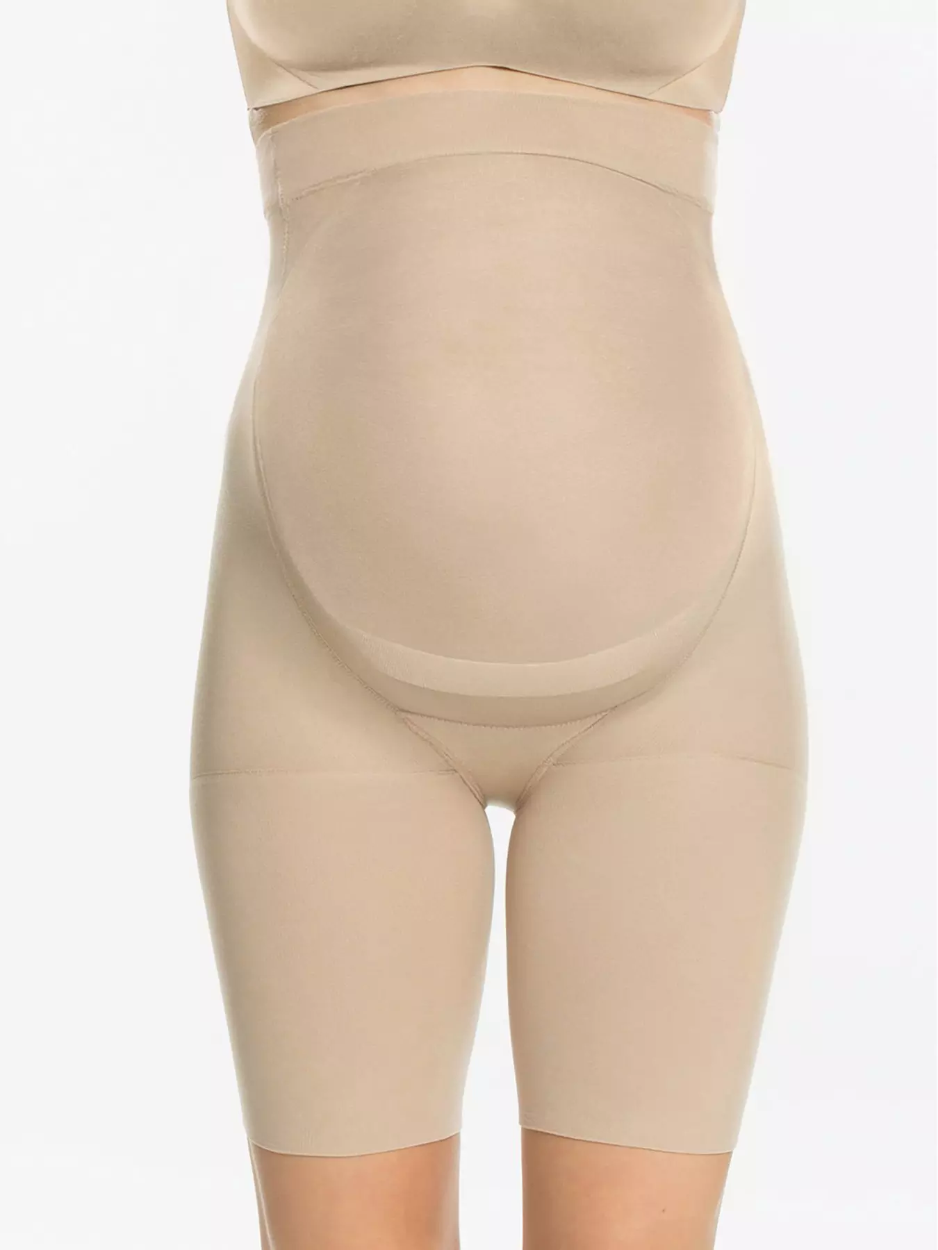 Spanx Oncore Open Bust Mid Thigh Bodysuit - Nude
