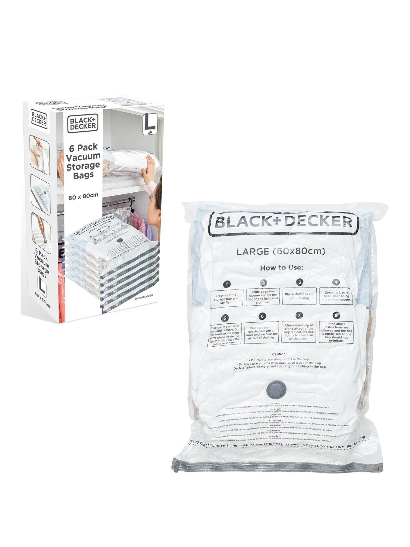Product photograph of Black Decker Pack Of 6 Large Vacuum Bags from very.co.uk