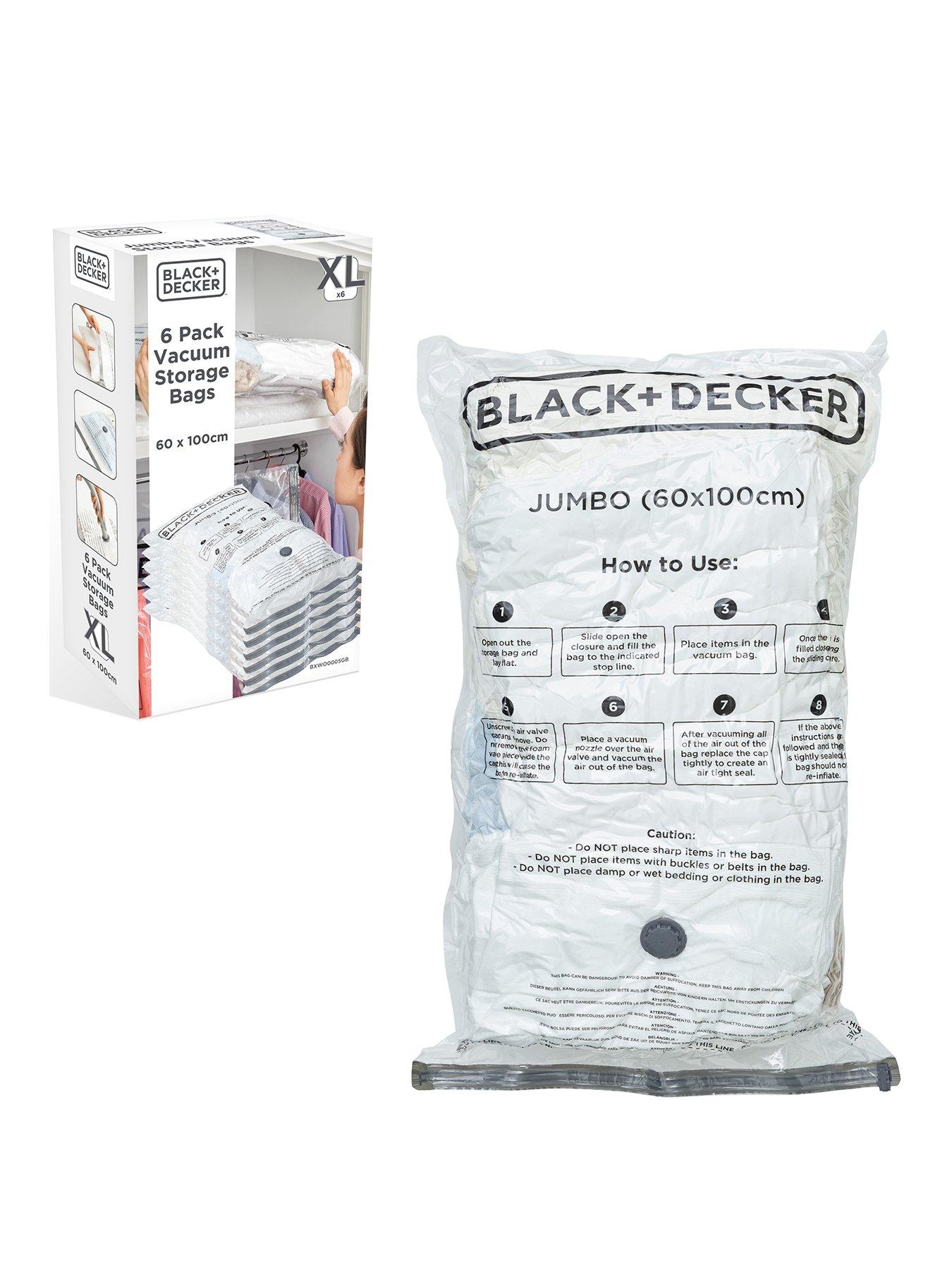 Product photograph of Black Decker Pack Of 6 Jumbo Size Vacuum Bags from very.co.uk