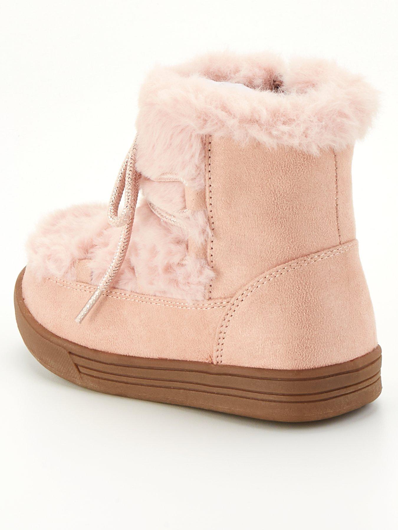 Pink ugg boots with fur clearance