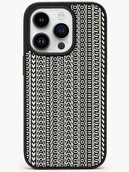 marc jacobs iphone 14 pro 3d case - black/white