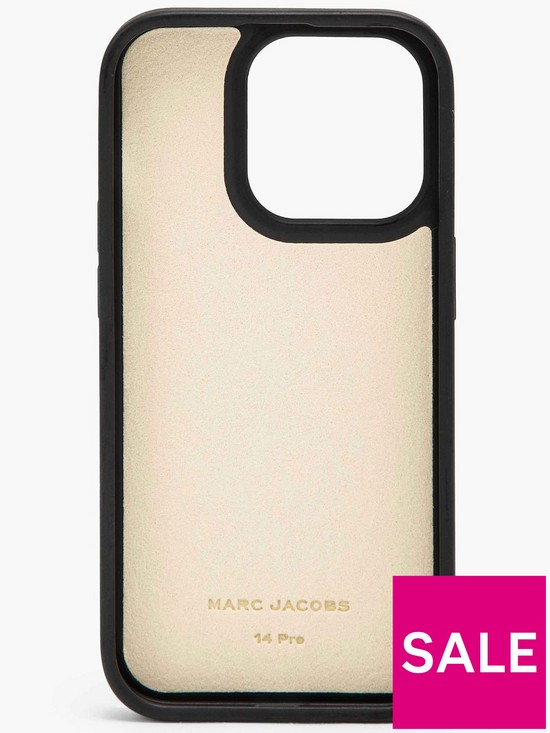 stillFront image of marc-jacobs-iphone-14-pro-3d-case-blackwhite