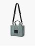  image of marc-jacobs-the-monogram-bleached-denim-small-tote-bag-sun-faded-denim