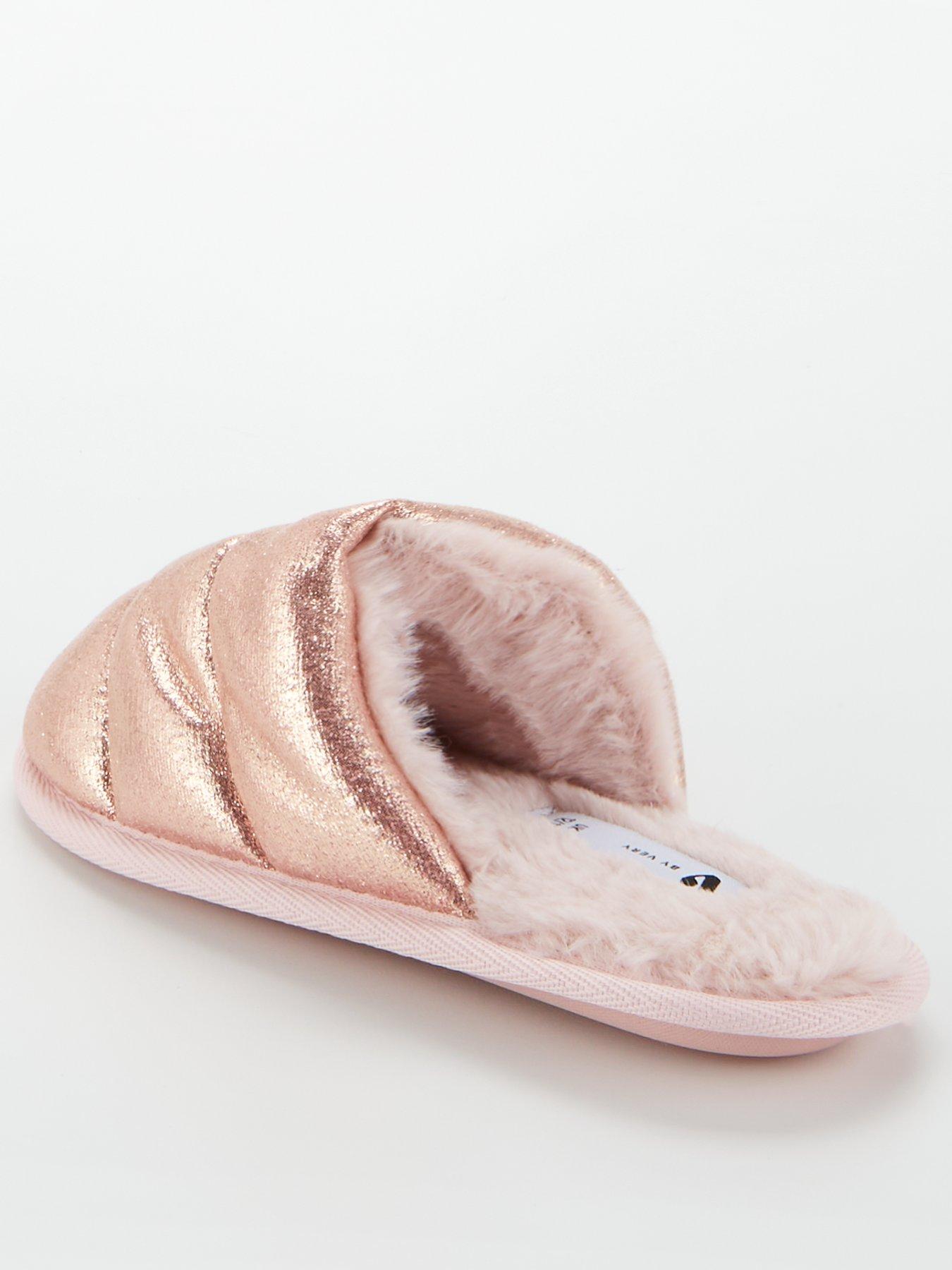 Older Girls Metallic Mule Slipper Pink