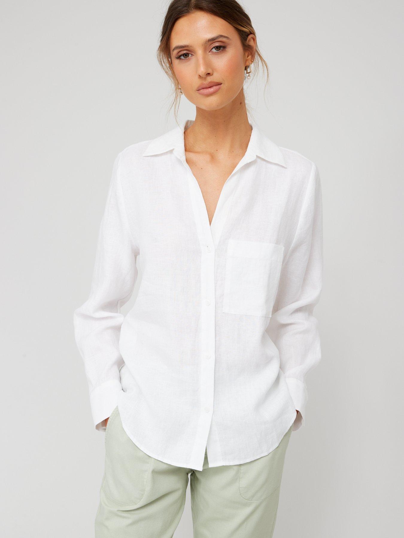 White linen shirt ladies uk sale