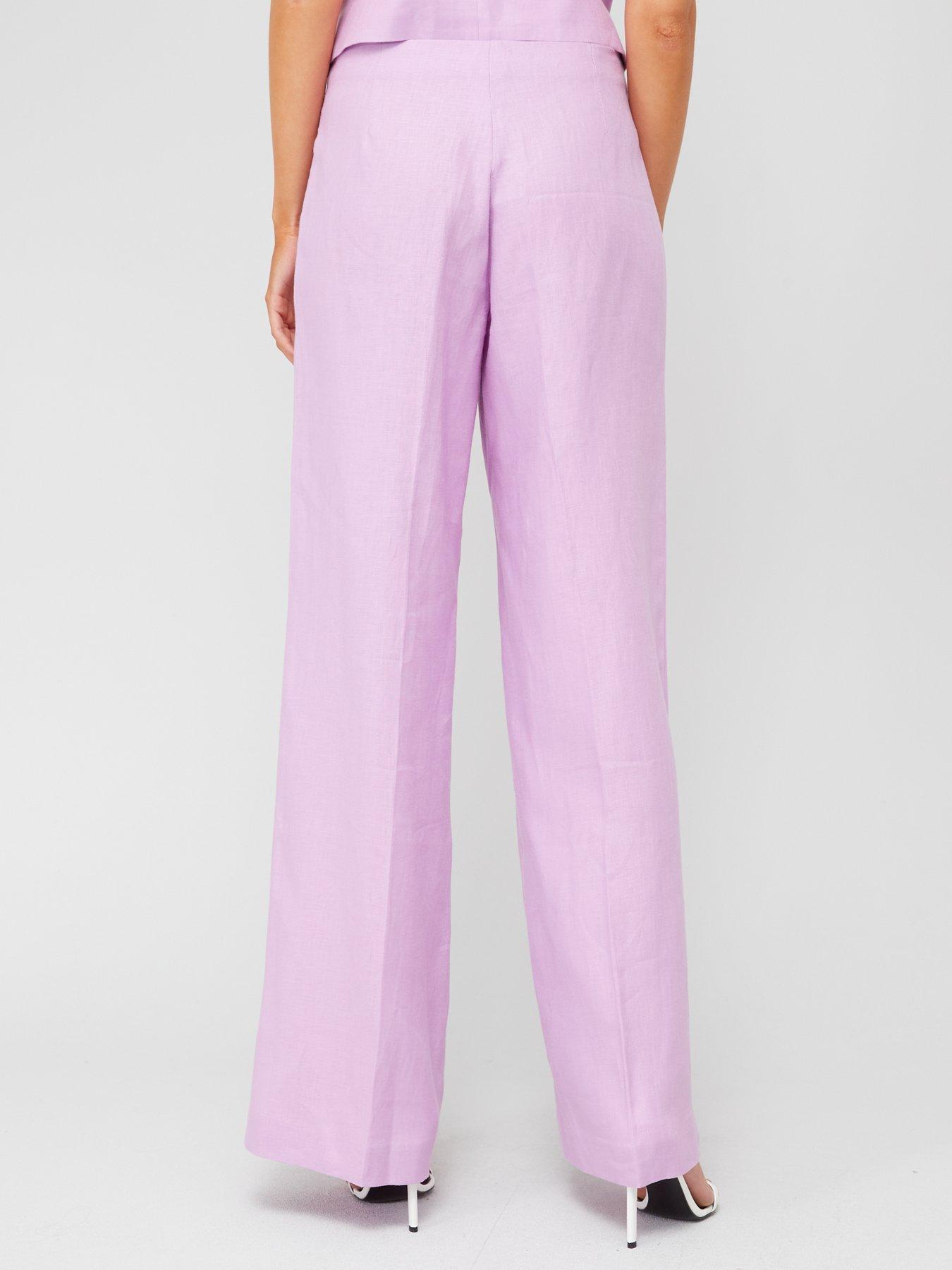 Mango 100 Linen Wideleg Trousers very.co.uk
