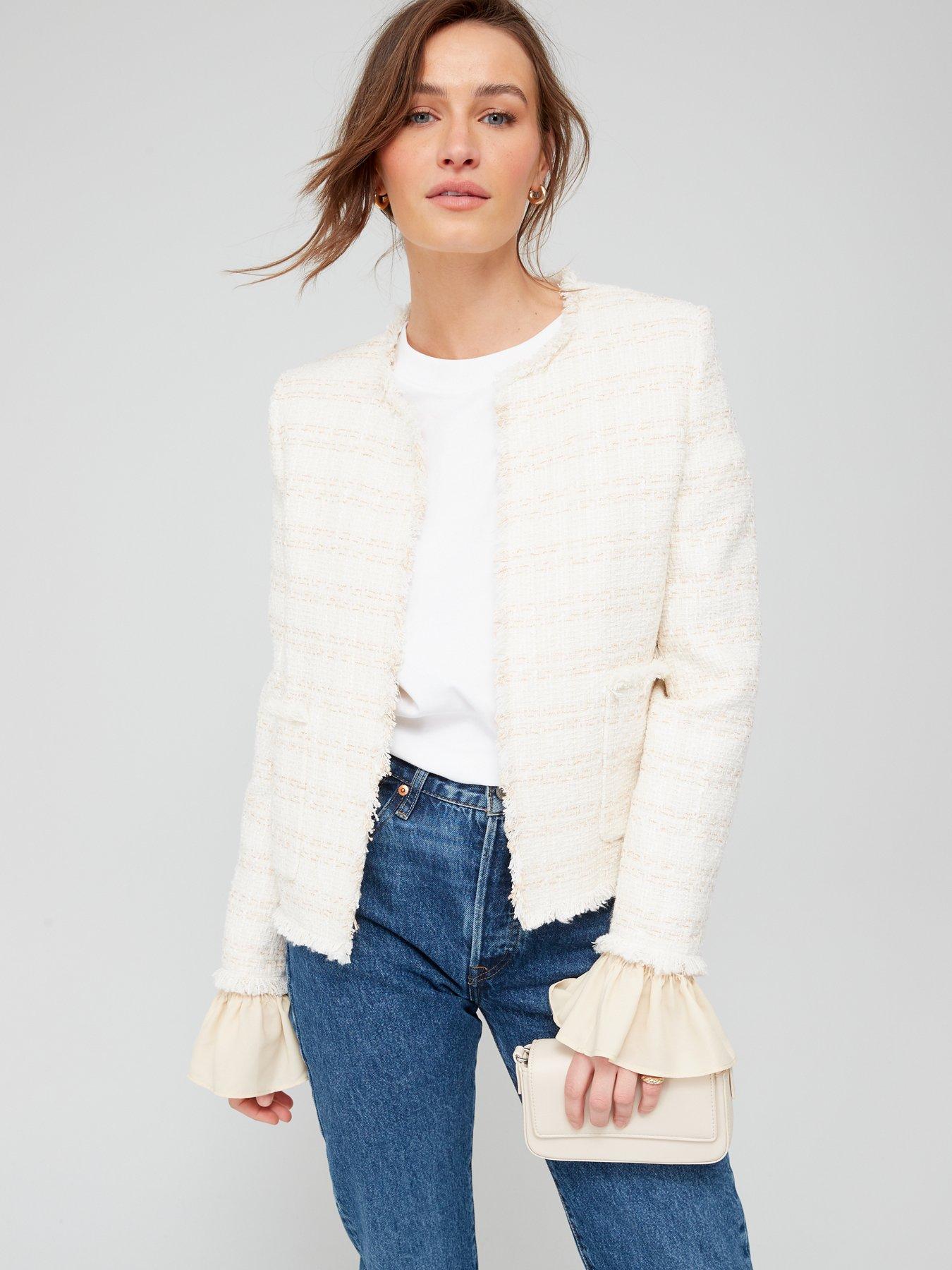 Mango cream jacket best sale