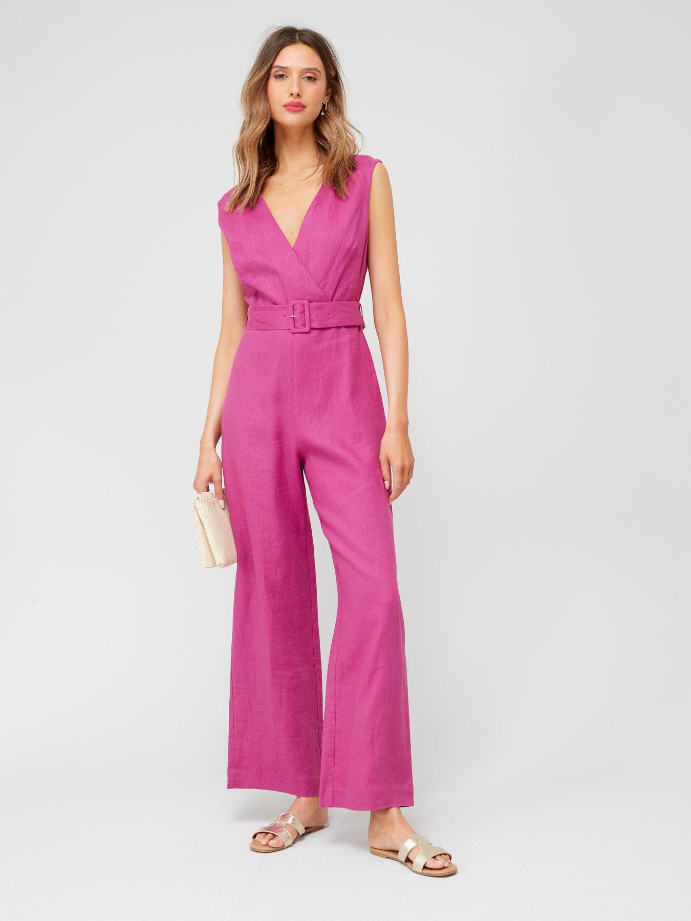 NIKE WIDE-LEG JUMPSUIT  Wide leg jumpsuit, Tennis dress outfit, Hot pink  jumpsuits