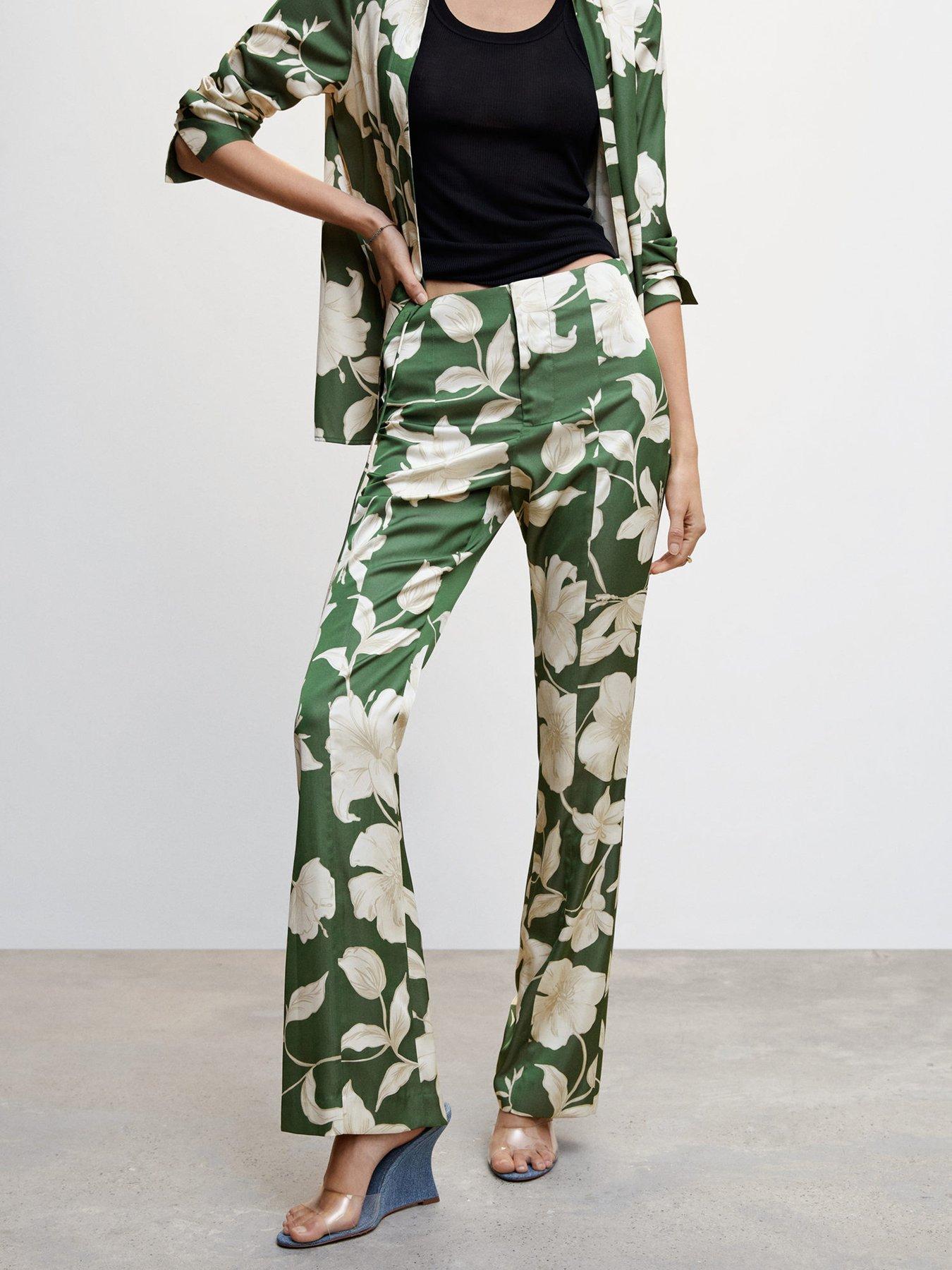 Mango clearance green trousers