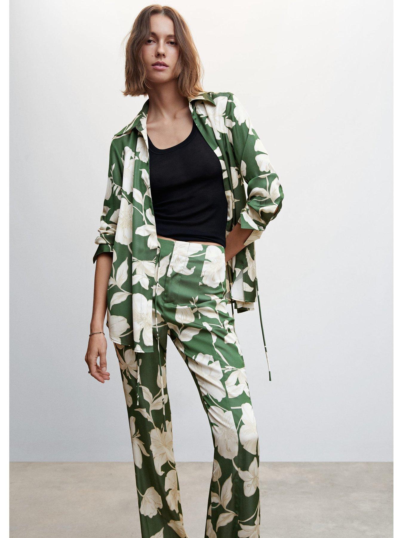 Mango Flared Floral-print Trousers | Very.co.uk