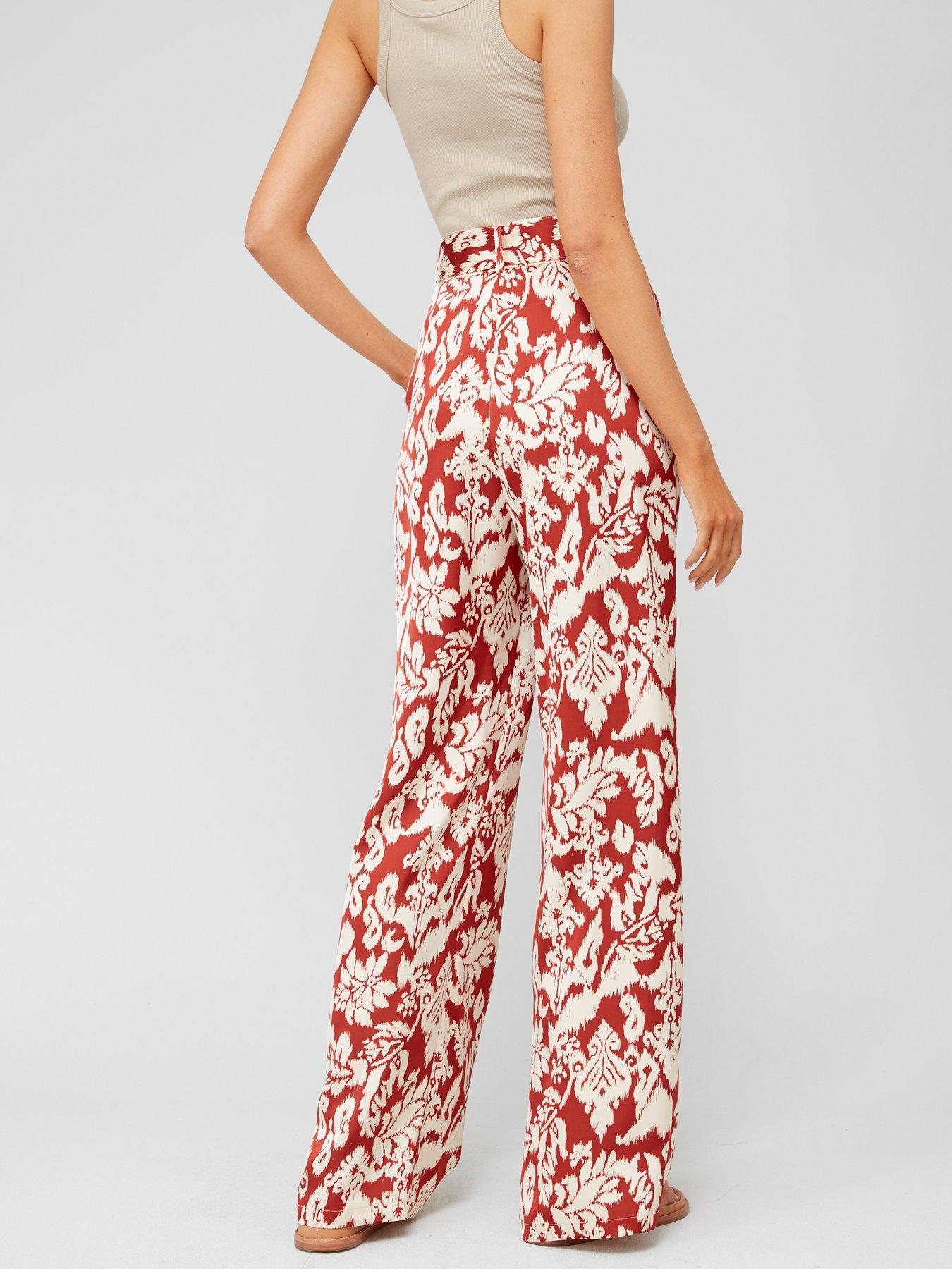 Mango Satin Belted Trousers | very.co.uk