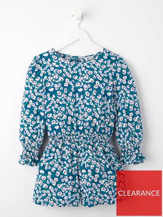 front image of v-by-very-girls-long-sleeve-floral-playsuit