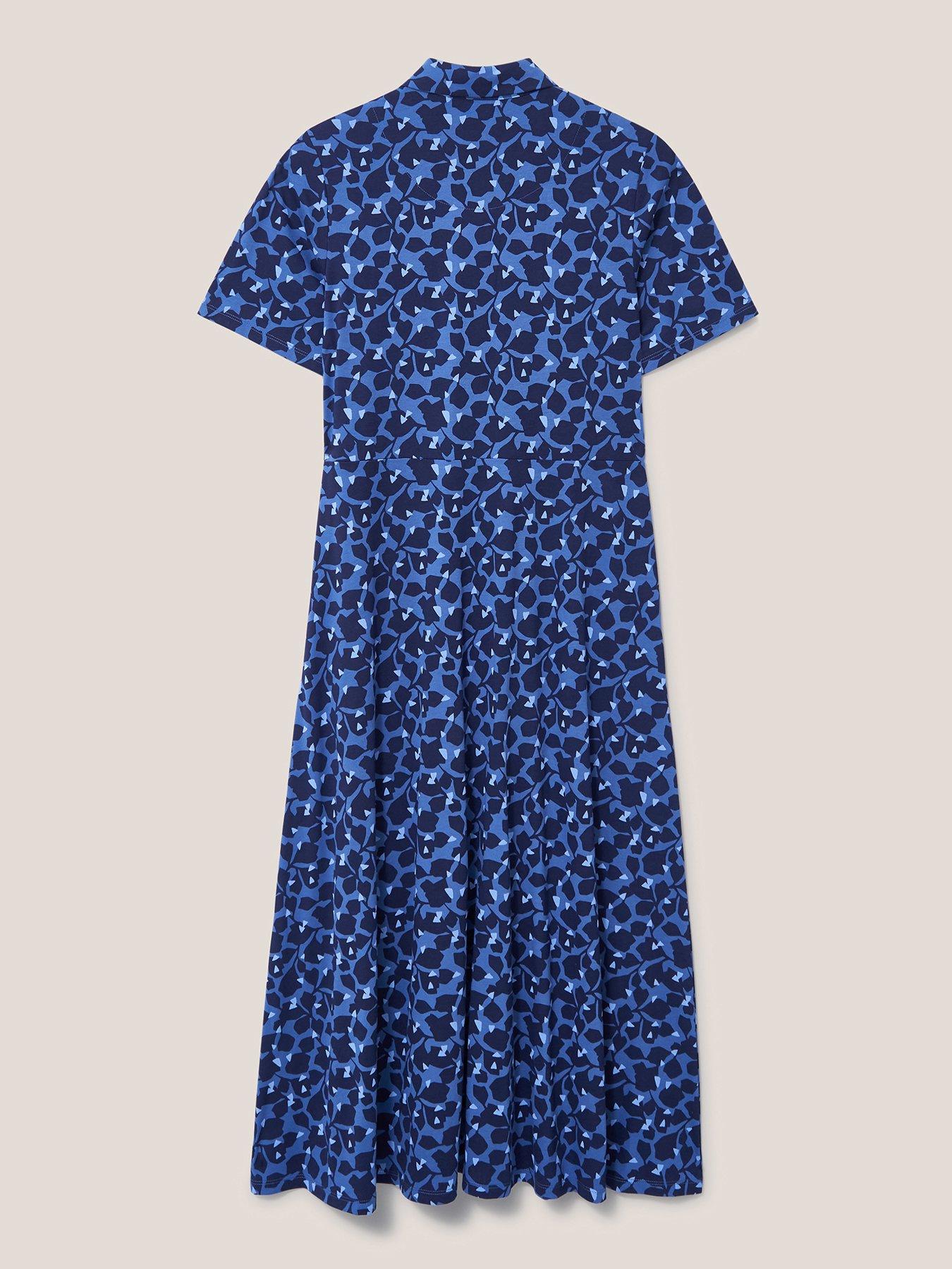 White Stuff Rua Jersey Shirt Dress - Blue | Very.co.uk