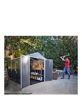 Product photograph of Canopia By Palram Rubicon Shed 6x10ft - Dark Grey from very.co.uk