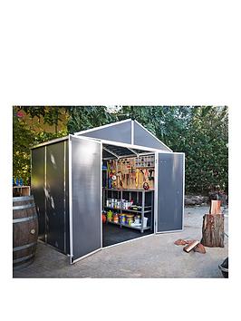 Product photograph of Canopia By Palram Rubicon Shed 8 X 8ft - Dark Grey from very.co.uk
