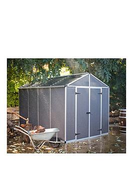 Product photograph of Canopia By Palram Rubicon Shed 8 X 10ft - Dark Grey from very.co.uk