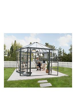 Product photograph of Canopia By Palram Oasis Hexagonal Greenhouse 12ft - Grey from very.co.uk