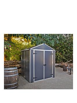 Product photograph of Canopia By Palram Rubicon Shed 6 X 5ft - Dark Grey from very.co.uk