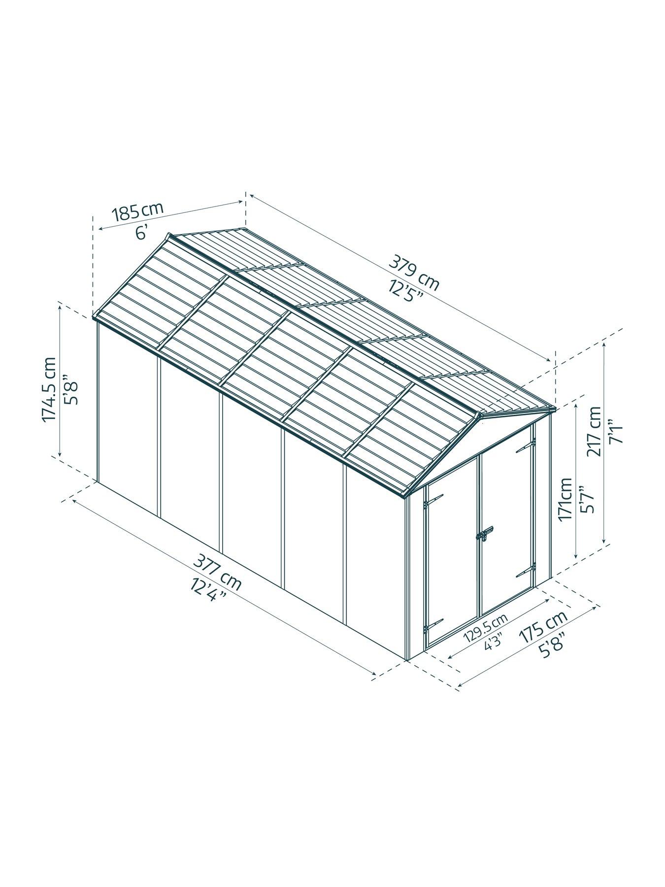 Image 5 of 5 of Canopia by Palram Rubicon Shed&nbsp;6x12ft - Dark Grey