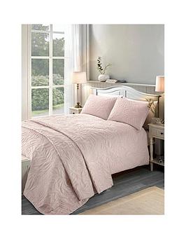 Product photograph of Serene Luana Duvet Cover Set - Blush from very.co.uk