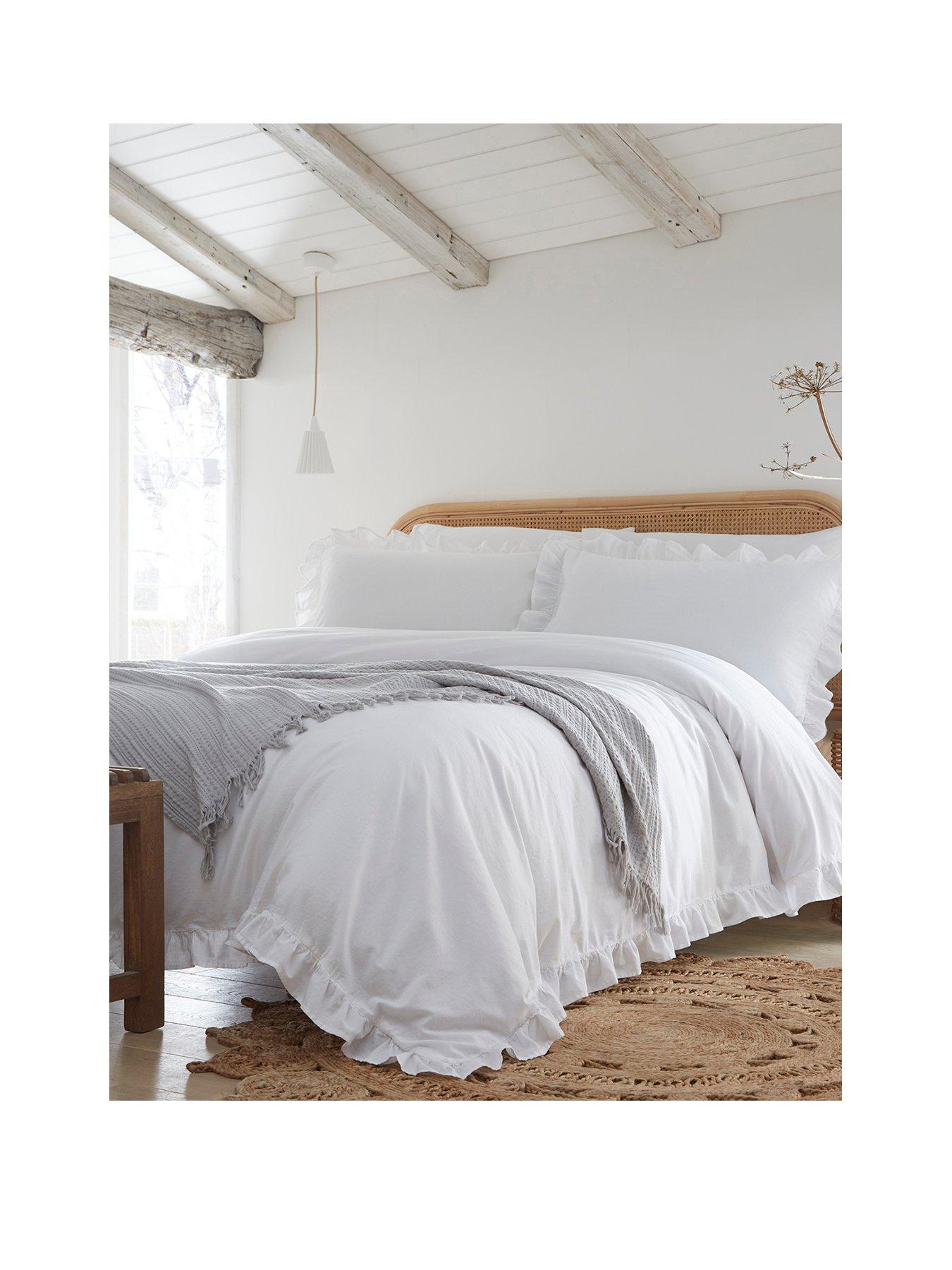 Product photograph of Appletree 100 Cotton Loft Cassia Frill Duvet Set - Sk from very.co.uk