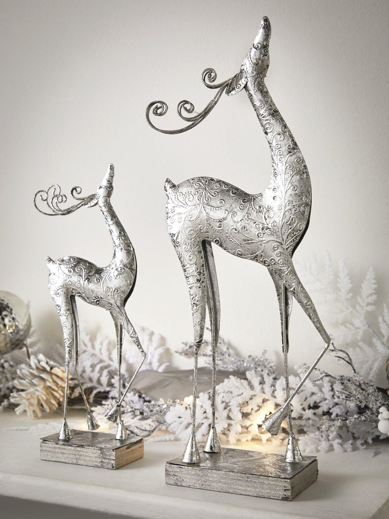Product photograph of Heaven Sends Set Of 2 Curly Antler Reindeer Christmas Room Ornaments from very.co.uk