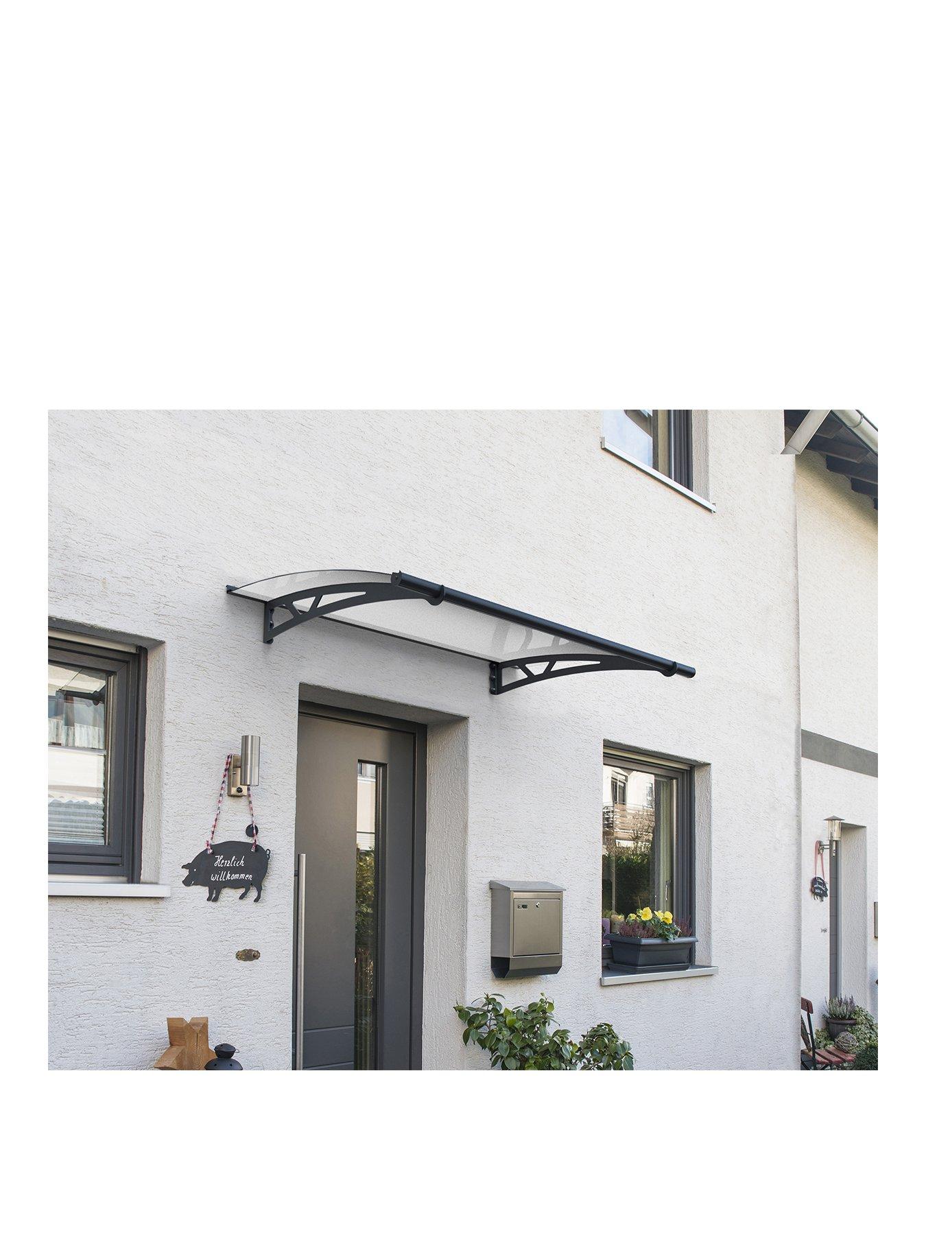 Product photograph of Canopia By Palram Door Canopy Altair 1500 - Grey from very.co.uk