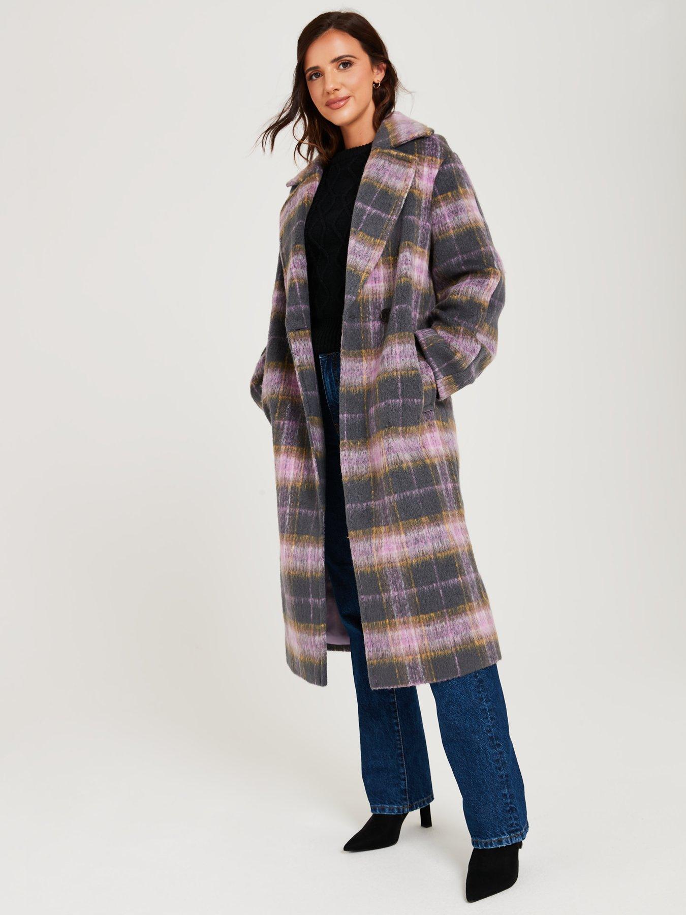 Checked coat clearance uk