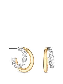 jon richard two tone plated hoop earrings, multi, women