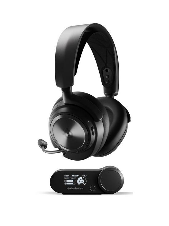front image of steelseries-arctis-nova-pro-wireless-x-71-gaming-headset-black
