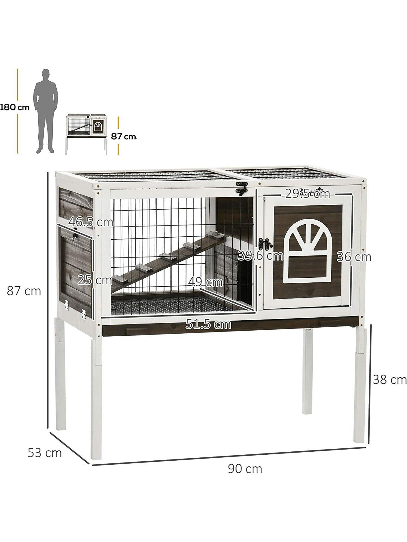 PawHut Wooden Indoor Rabbit Guinea Pig Hutch with Openable Roof Very