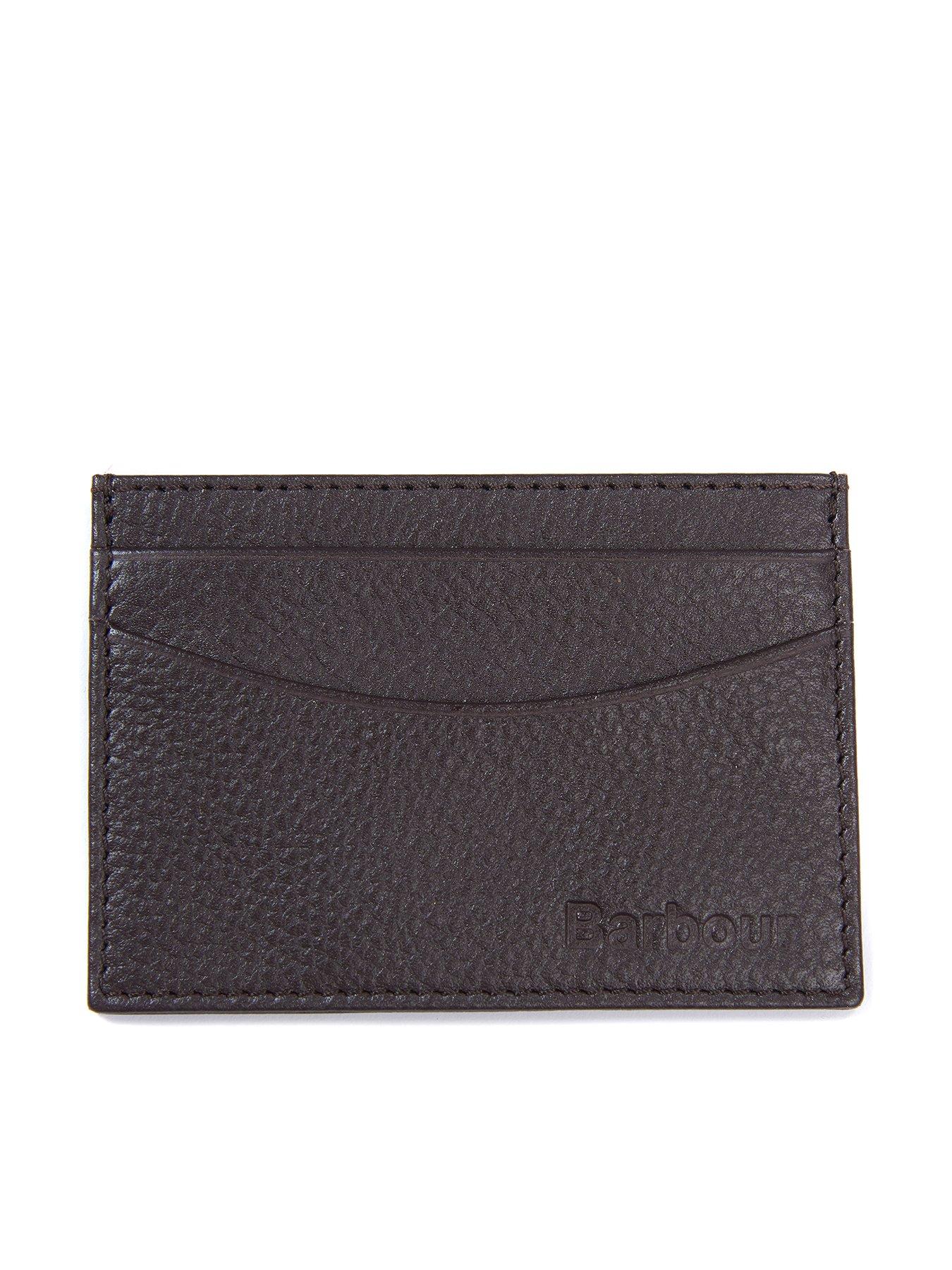 Barbour Amble Leather Card Holder - Dark Brown