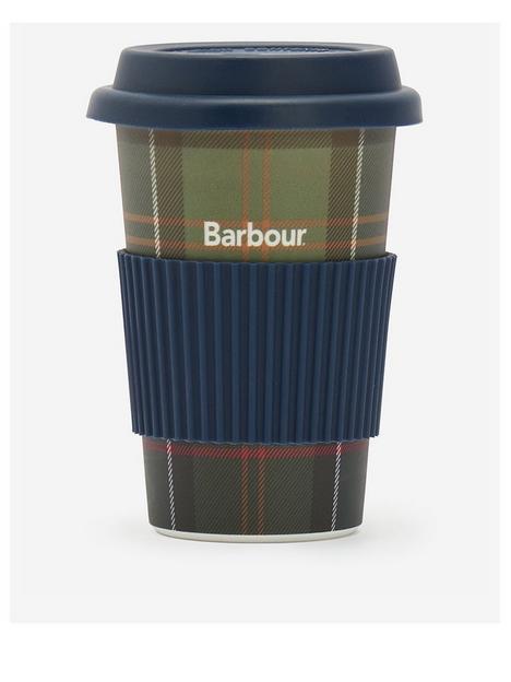 barbour-reusable-tartan-print-travel-mug-green