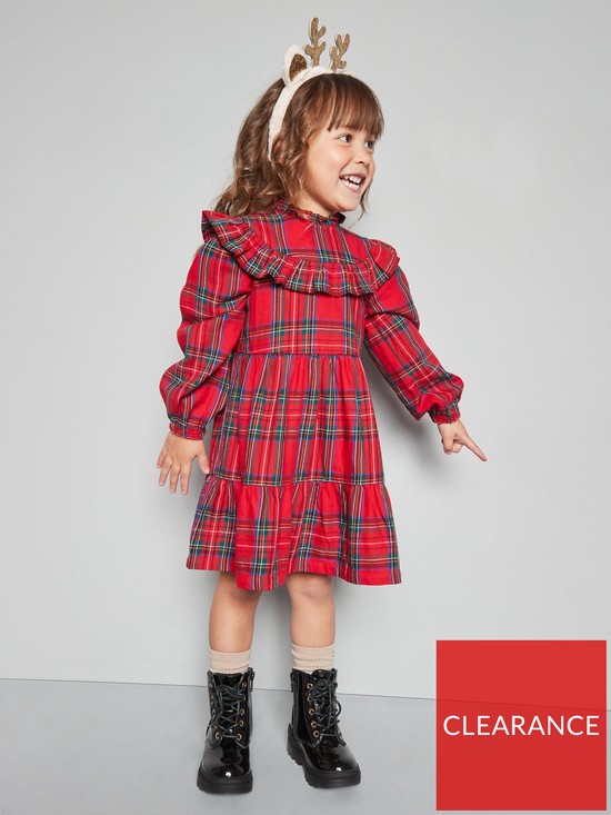 stillFront image of mini-v-by-very-girls-red-check-frill-dress