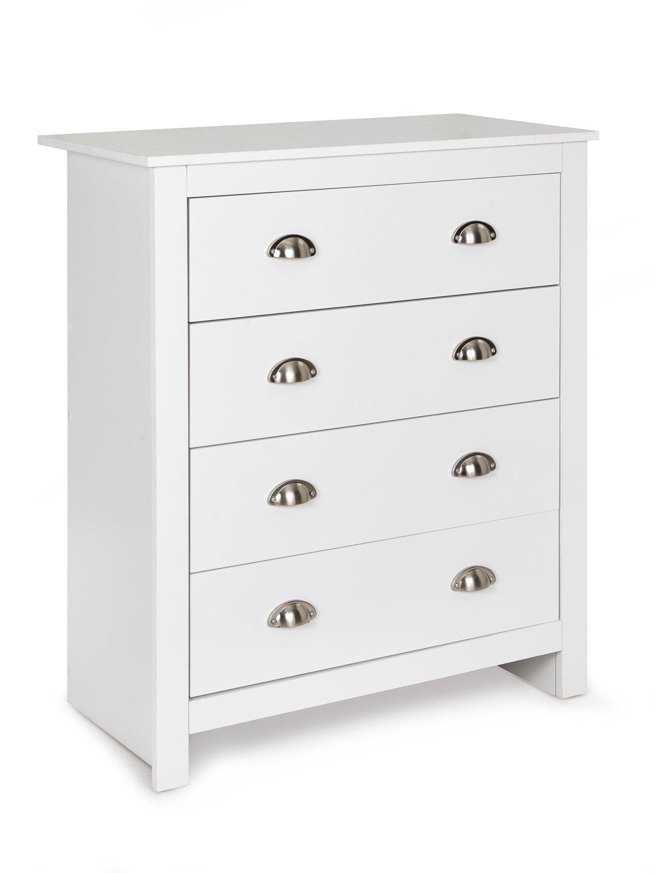 Image 4 of 6 of The Very Collection Atlanta 3 Piece Package - 2 Door Wardrobe, 4 Drawer Chest and 2 Drawer Bedside Chest - White