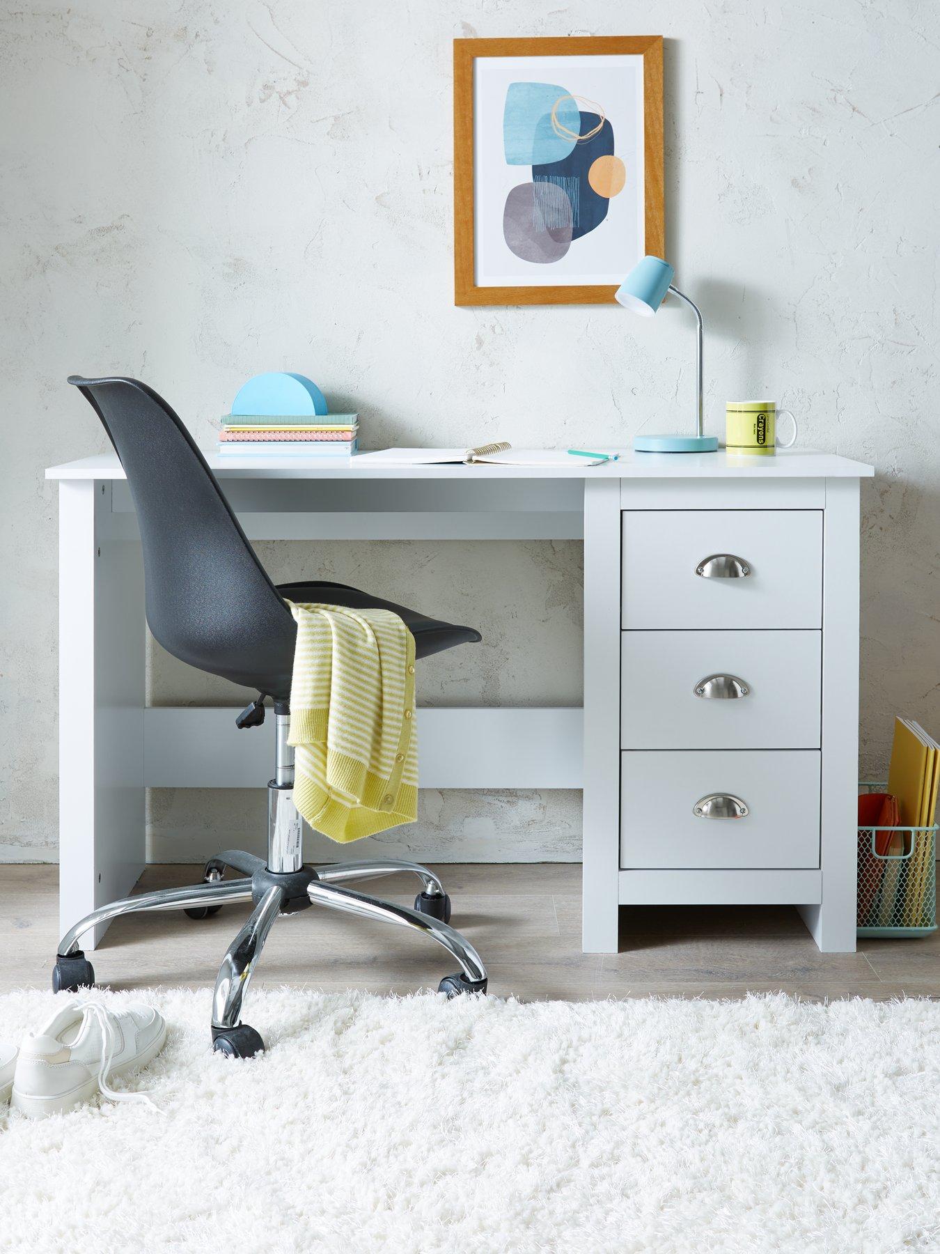 Product photograph of Very Home Atlanta Study Desk - White from very.co.uk