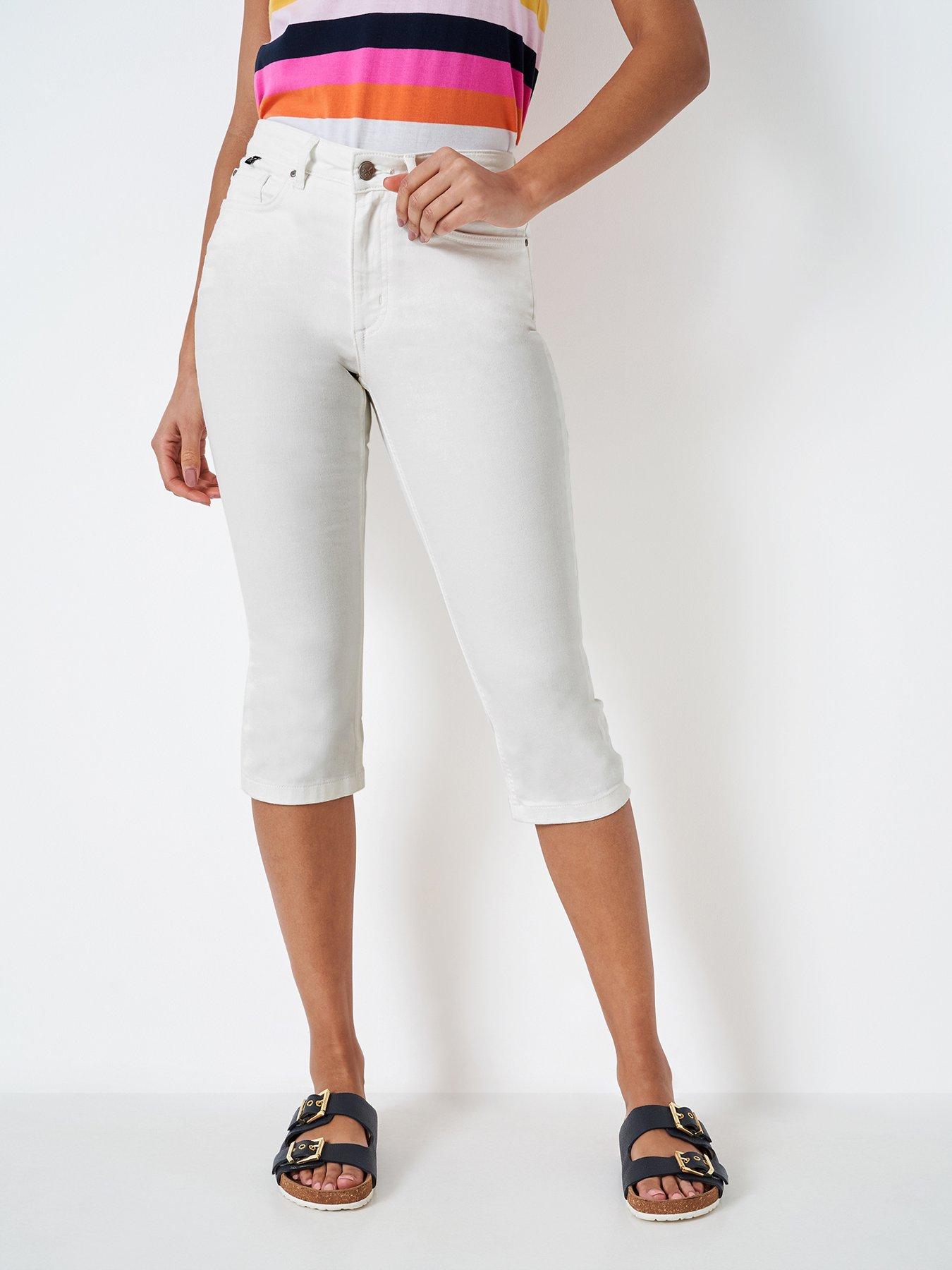 Crew Clothing Mia Crop Trousers - White