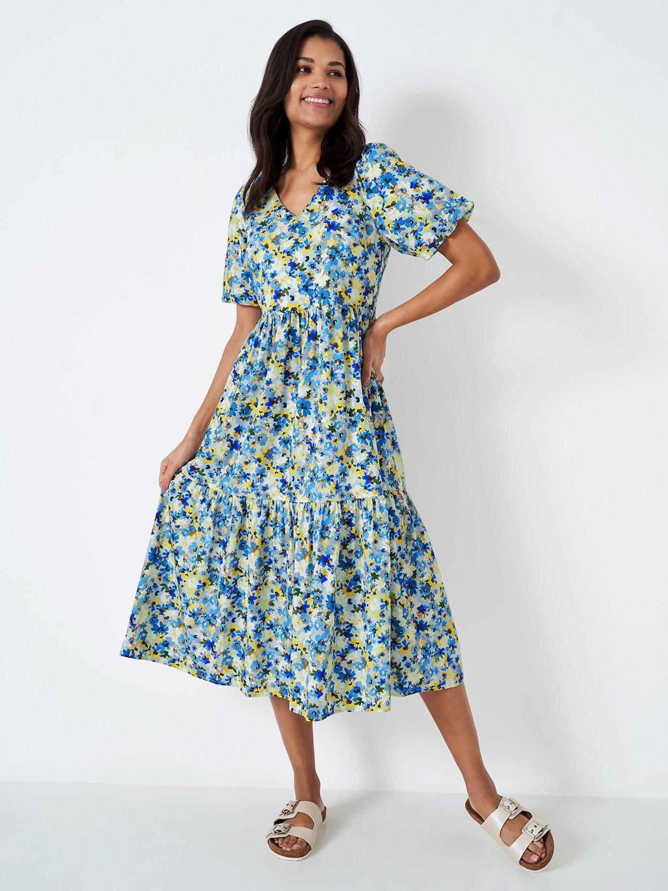 Crew Clothing Irene Dress - Blue | Very.co.uk