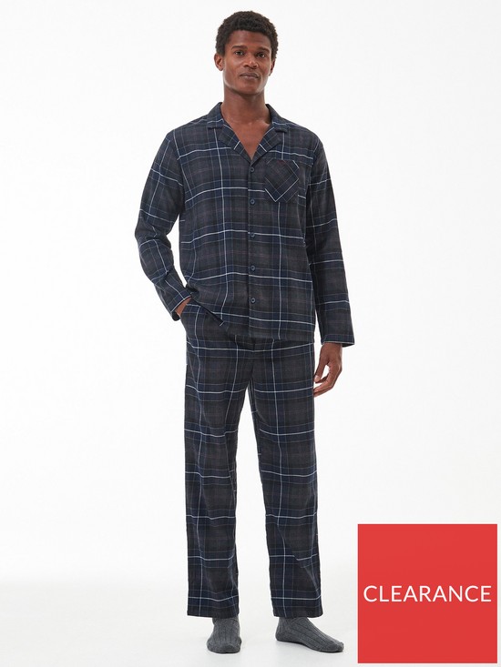 front image of barbour-laith-pyjama-set-black