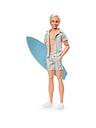 Image thumbnail 1 of 5 of Barbie The Movie: Ken Doll in Pastel Stripes Beach Outfit