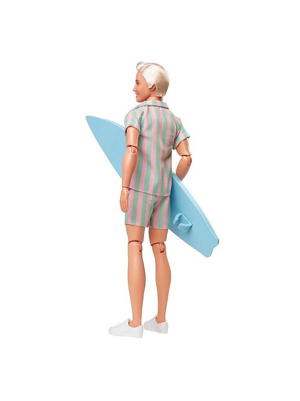 Image 2 of 5 of Barbie The Movie: Ken Doll in Pastel Stripes Beach Outfit