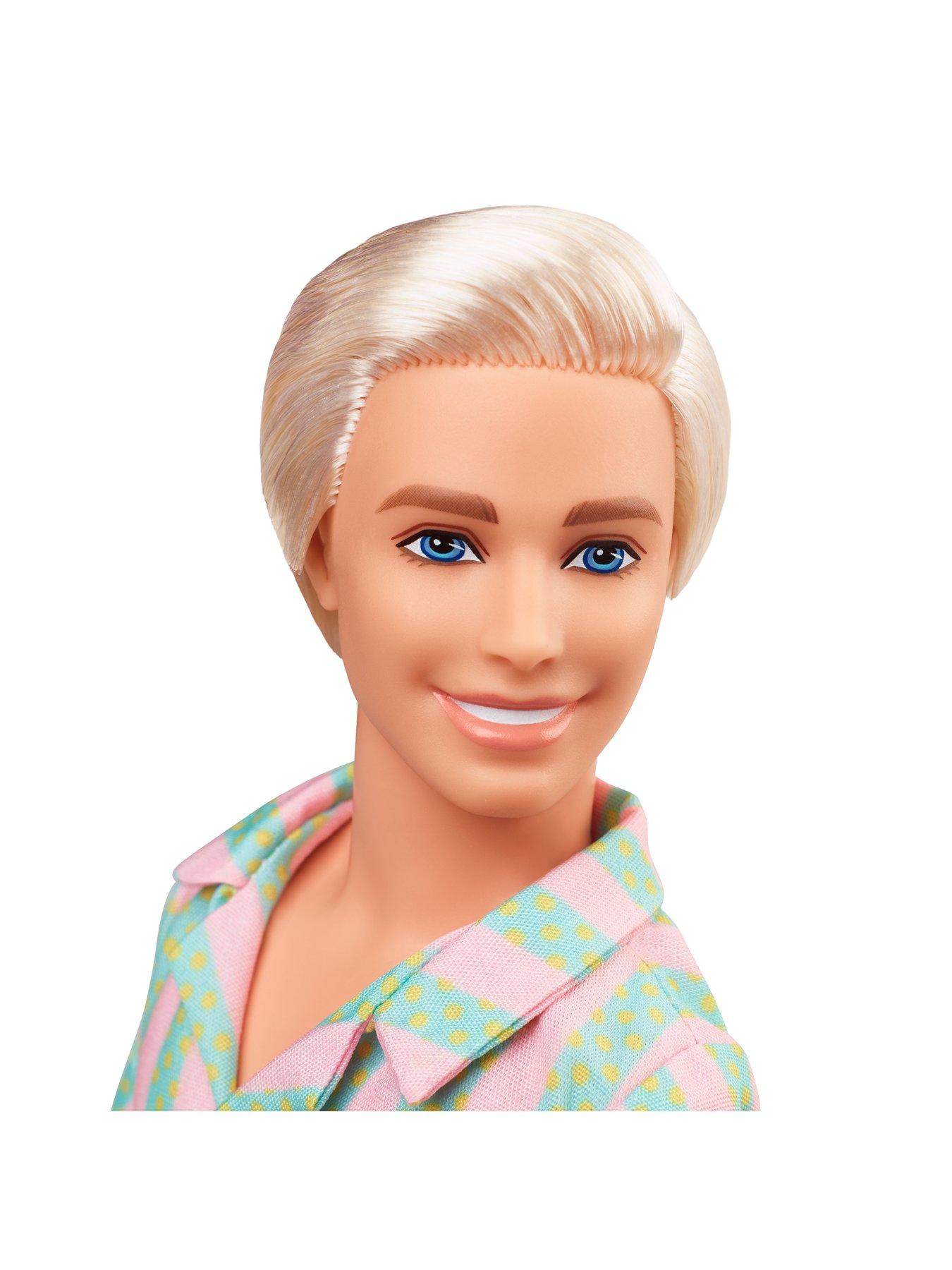 Barbie the Movie Ken Doll Wearing Pastel Pink and Green Striped