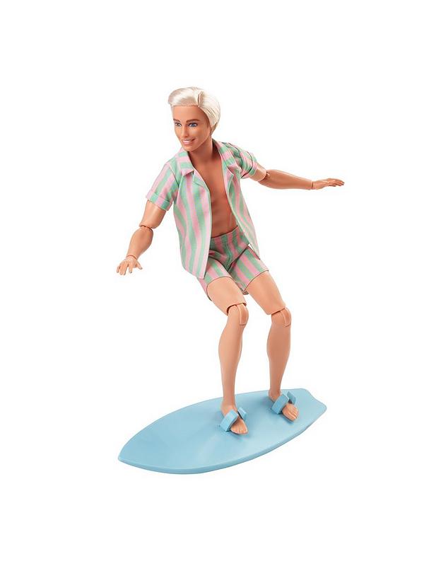 Image 4 of 5 of Barbie The Movie: Ken Doll in Pastel Stripes Beach Outfit