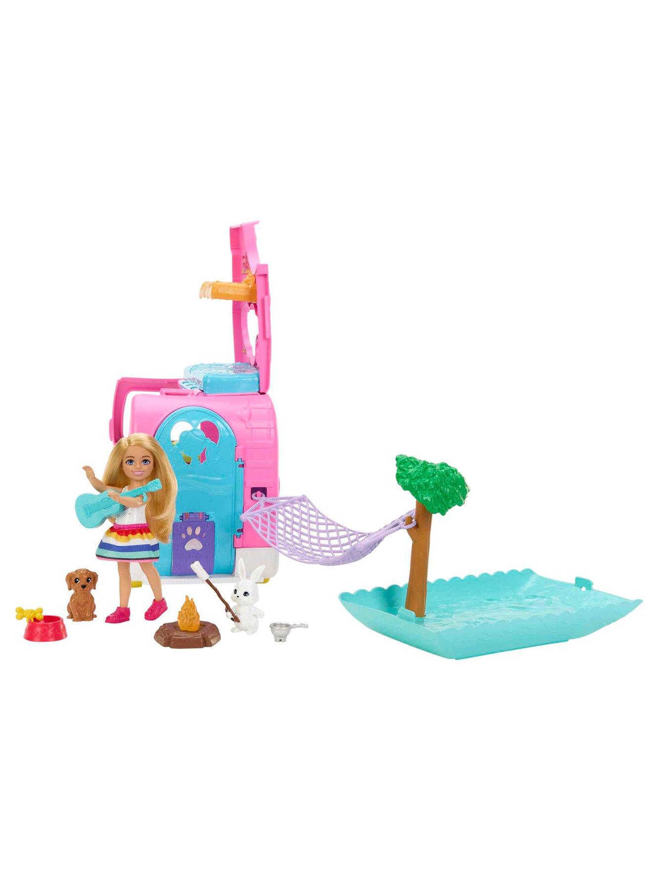 Barbie club chelsea camper with doll & best sale accessories playset