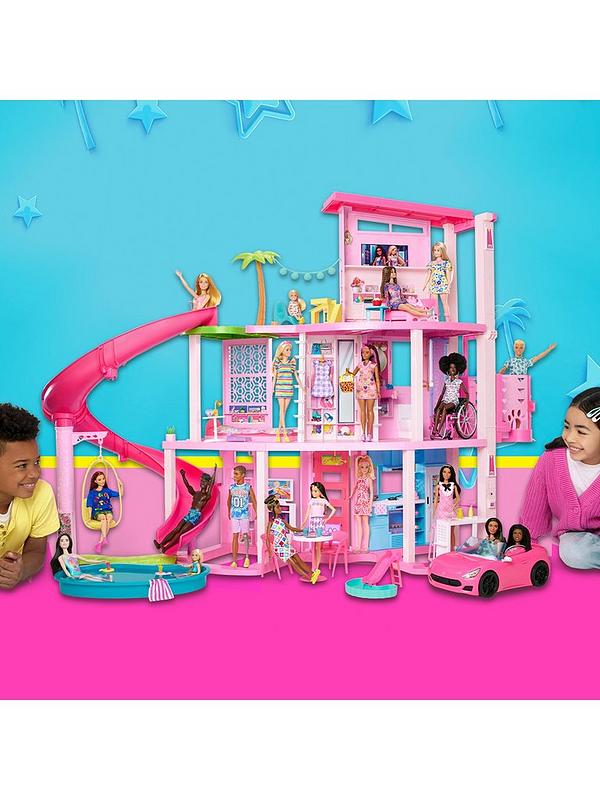 Image 2 of 7 of Barbie DreamHouse Doll Playset, Slide and Accessories