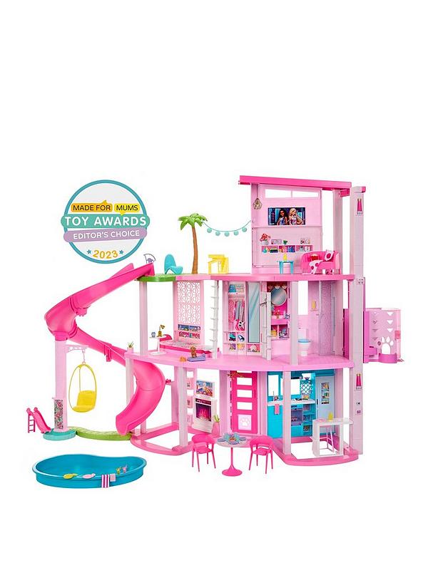 Image 1 of 7 of Barbie DreamHouse Doll Playset, Slide and Accessories