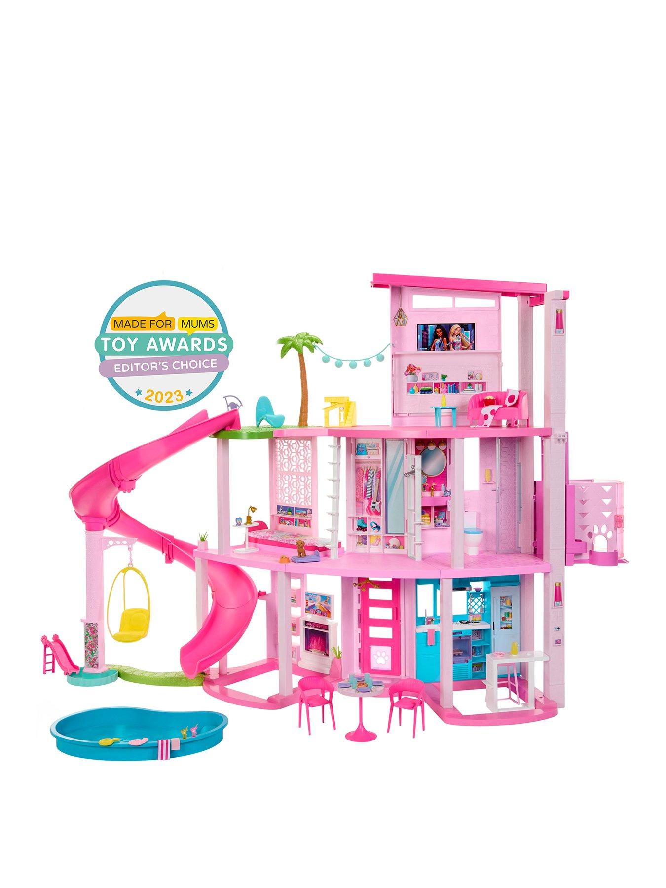 Barbie DreamHouse Dollhouse with 70+ Accessories, Working Elevator & Slide,  Transforming Furniture, Lights & Sounds ( Exclusive), Multicolor