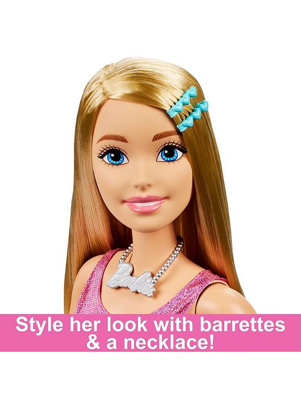 Image 2 of 6 of Barbie Large Doll, 28ins tall, with blonde hair and shimmery pink dress