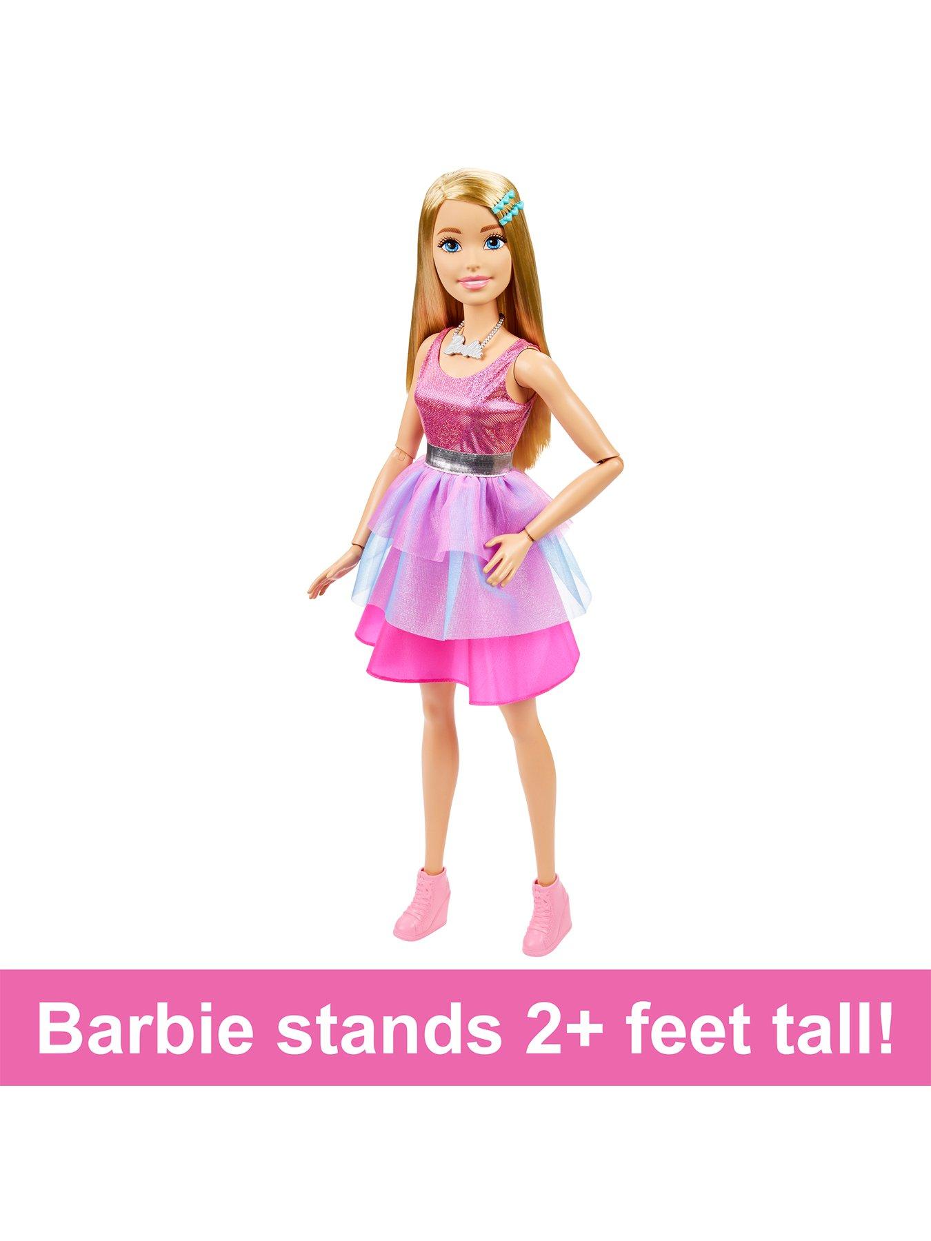 Barbie Large Doll 28ins tall with blonde hair and shimmery pink dress Very