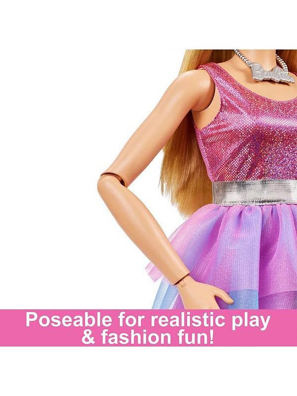 Image 4 of 6 of Barbie Large Doll, 28ins tall, with blonde hair and shimmery pink dress